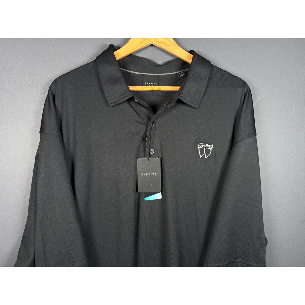 NWT Dunning Golf Mens XXXL Black Wexford Performance Polo Shirt